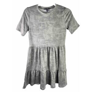 One Clothing Juniors' Printed Tiered T-Shirt Dress Size XS NWT Gray